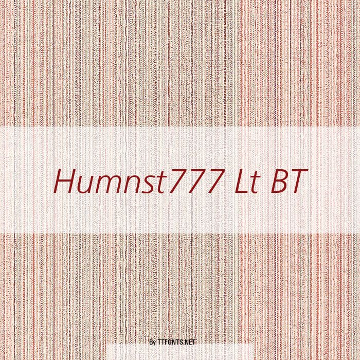 Humnst777 Lt BT example
